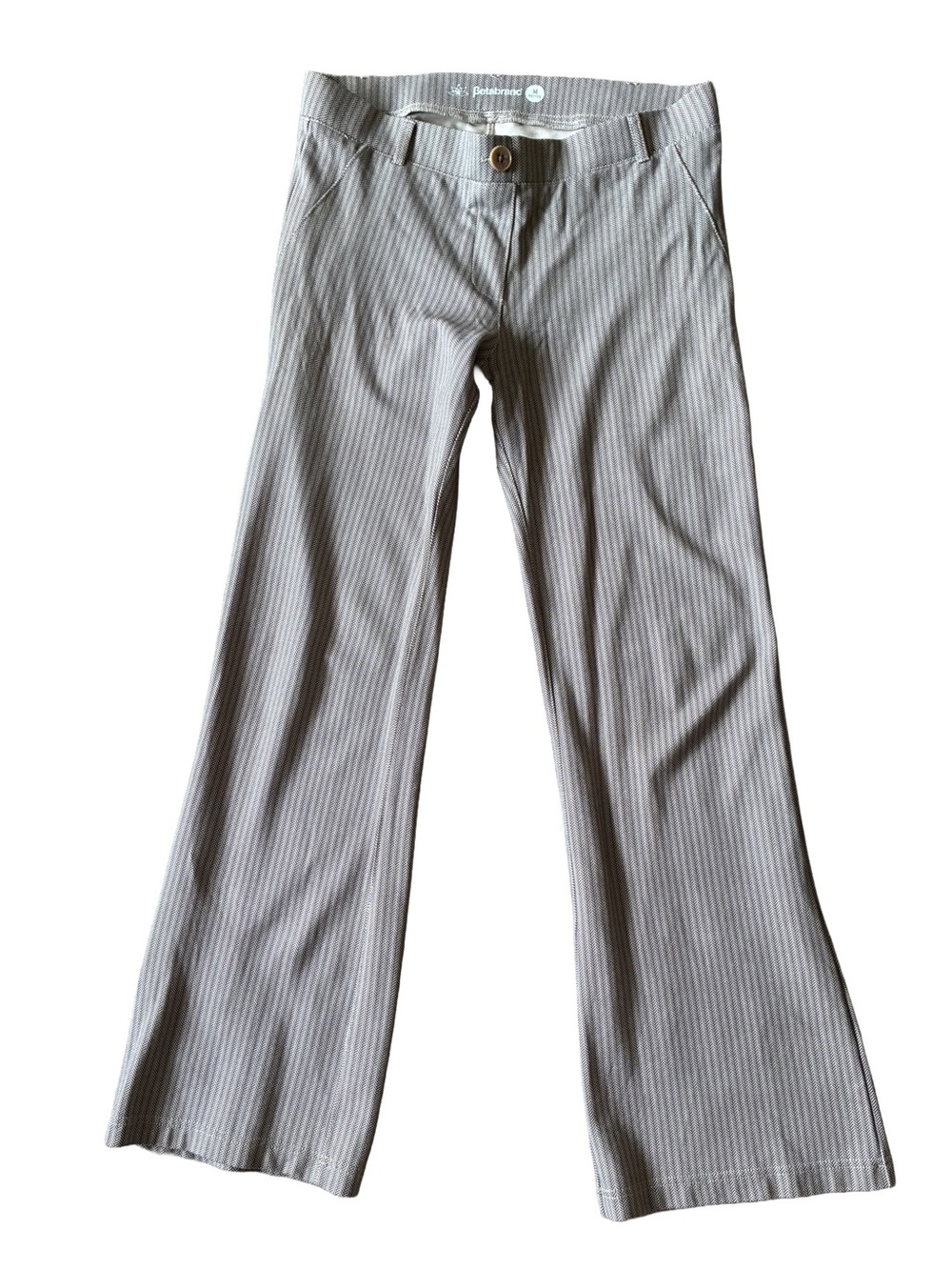 Betabrand Brown/ Tan Print Yoga Work Pants Size Medium Petite Stretchy Soft